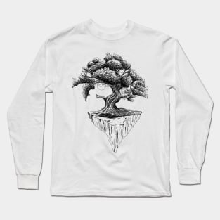 Hand drawing of the fantasy old tree Long Sleeve T-Shirt